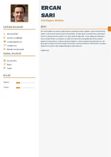 Pratisyen Hekim Cv Örnekleri cv indir